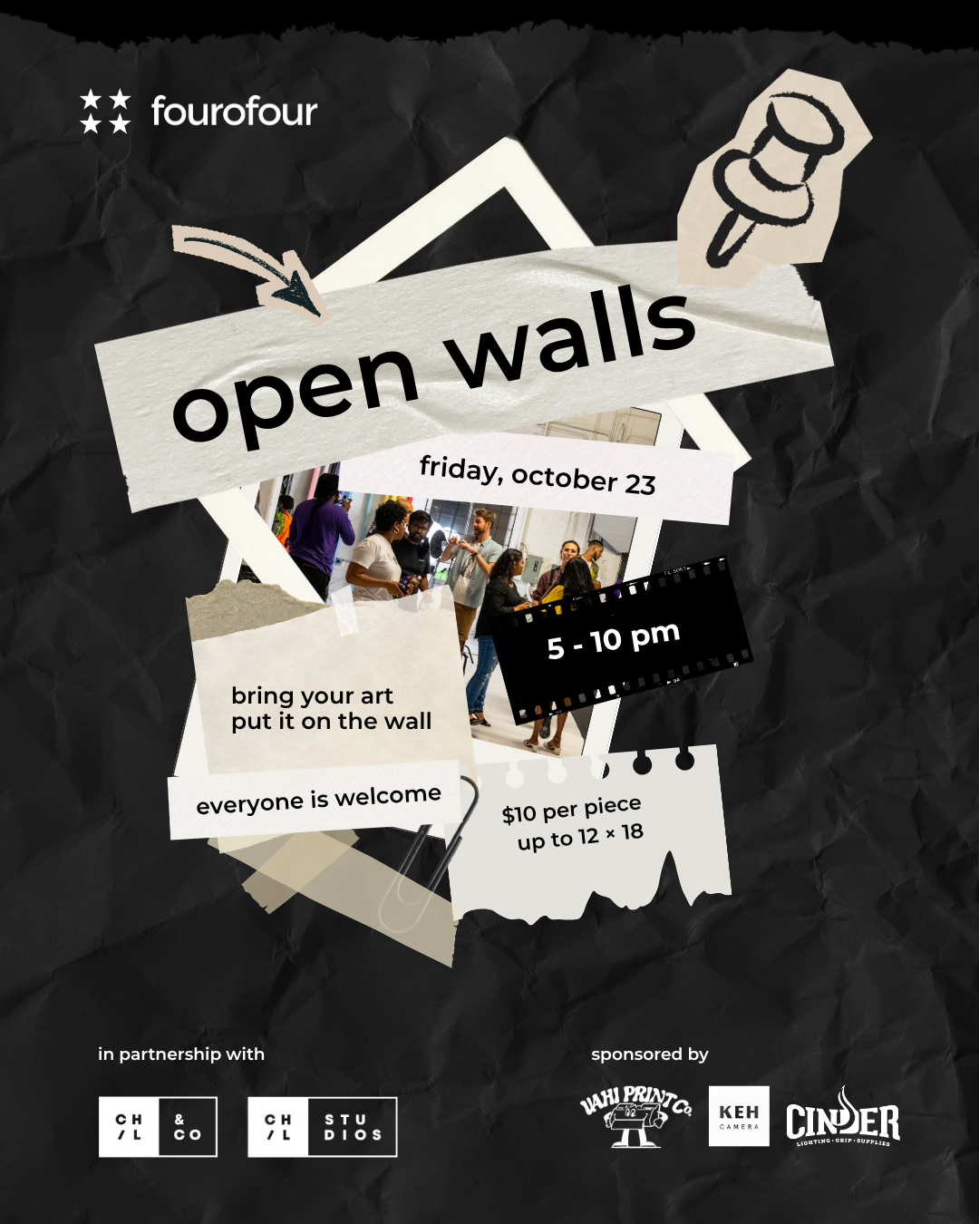 Fourofour Open Walls event poster.