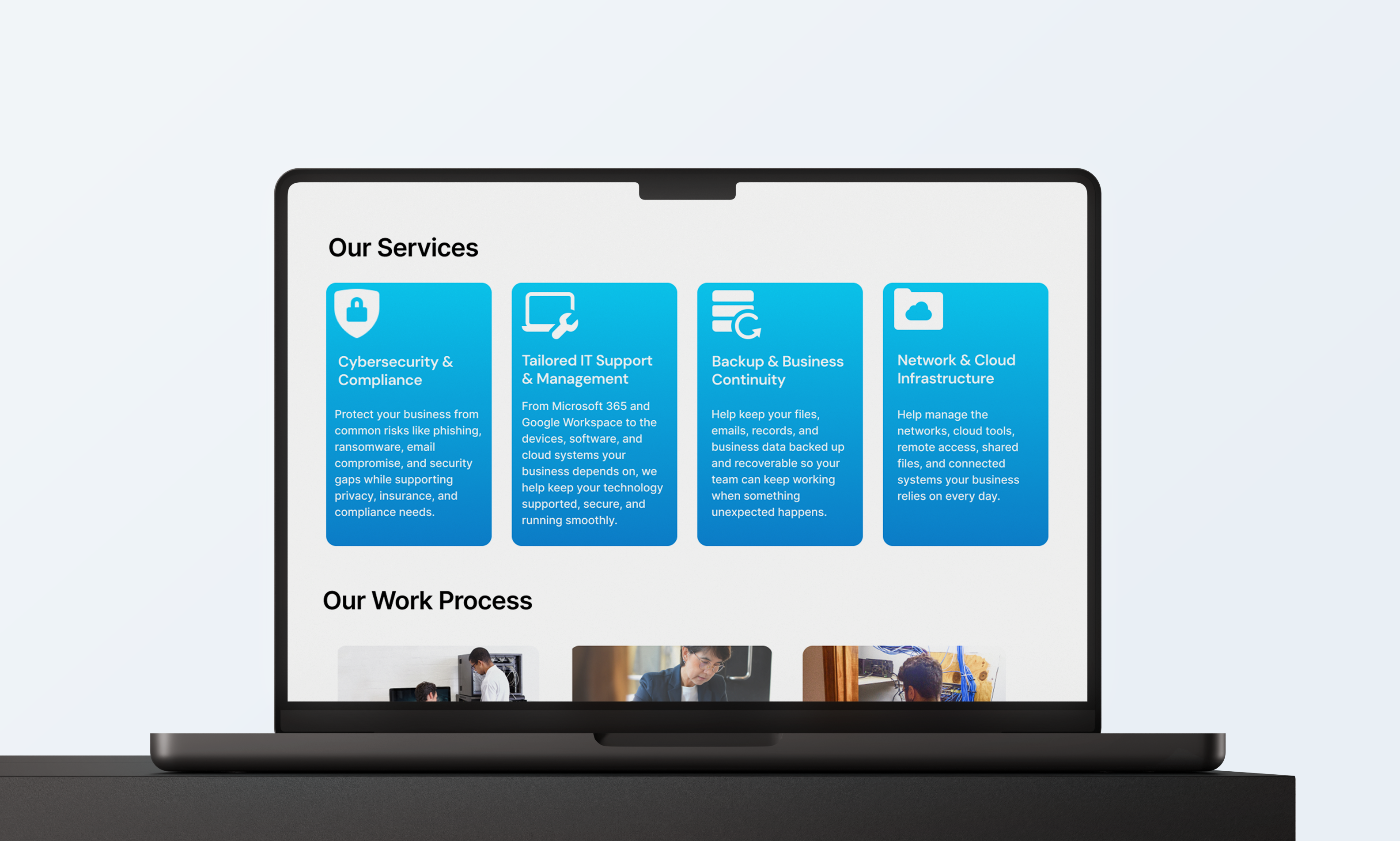 Data Network Associates services website mockup.