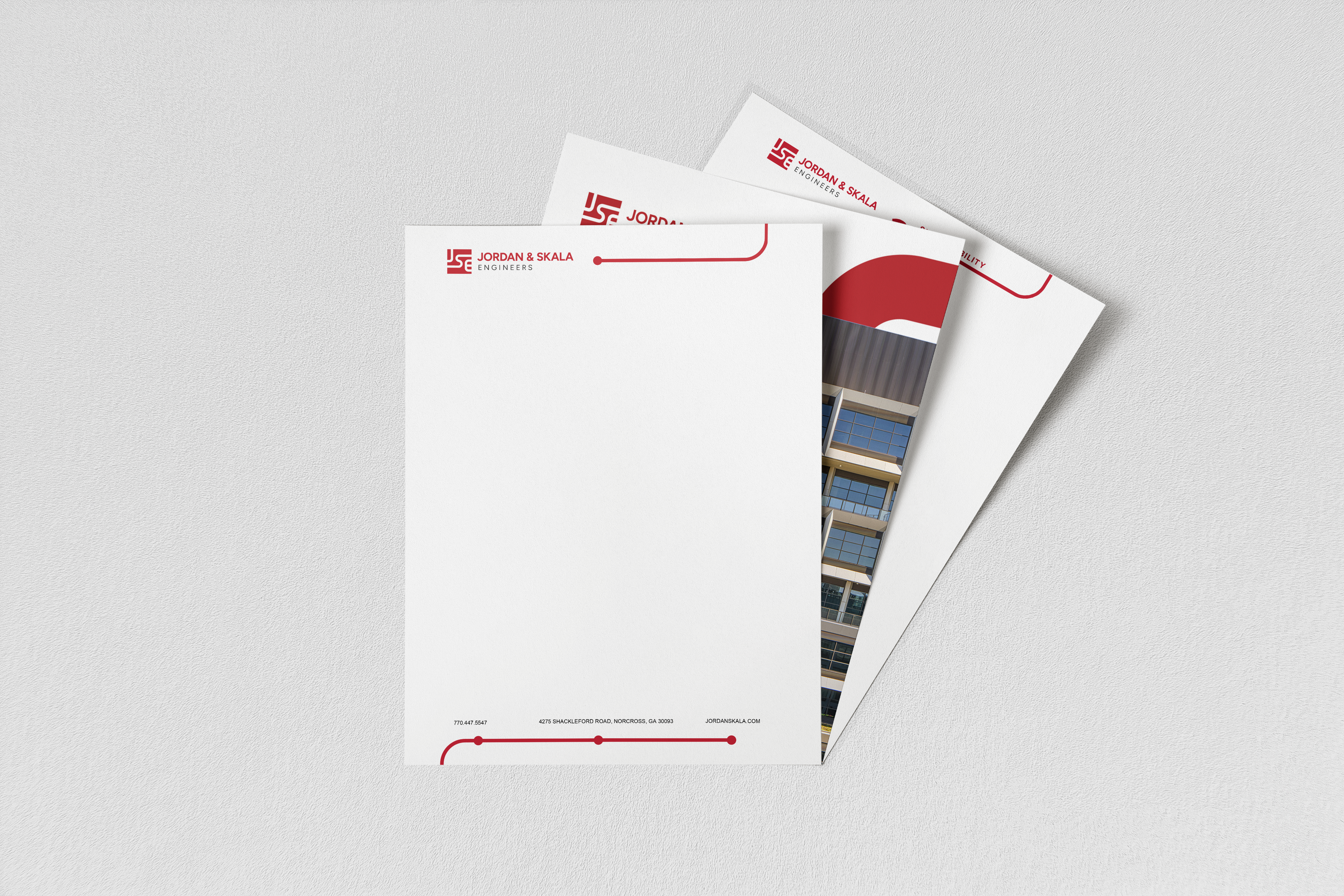 Jordan and Skala Engineers letterhead mockup.